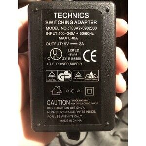 Technics TESA2-0902000 Switching Adapter Output 9V 2A Power Supply Transformer